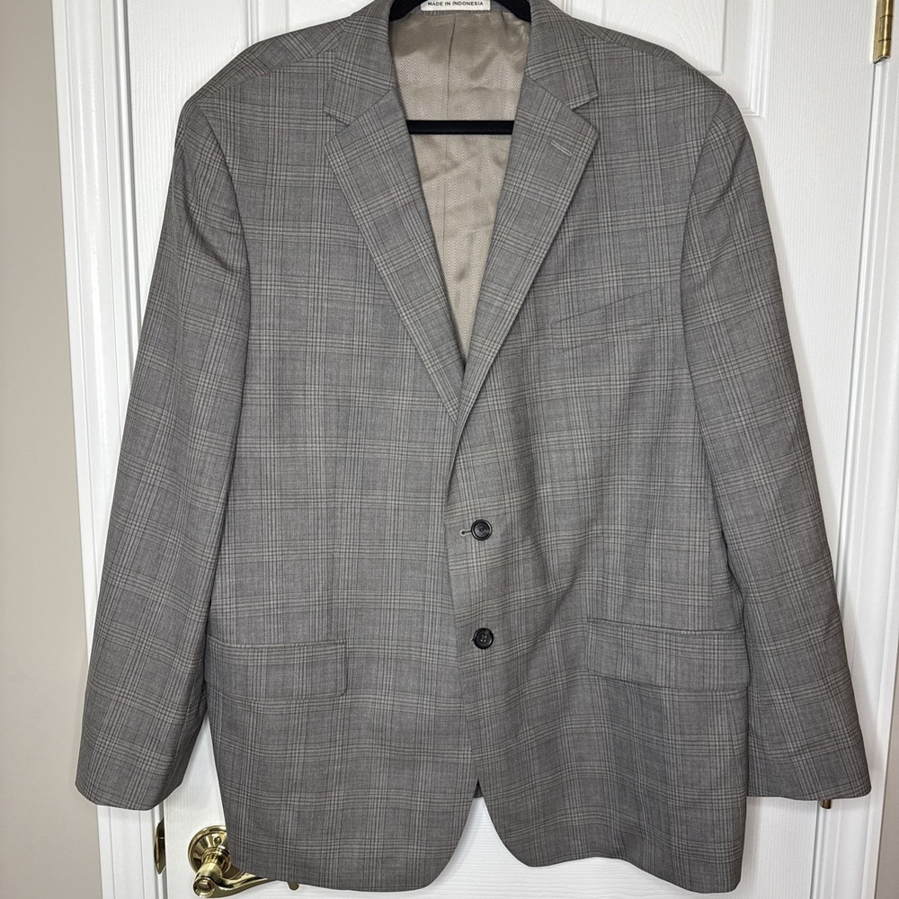 ✨ JOSEPH ABBOUD Heritage Blazer | Italian Wool | Gray Glen Plaid | Size 48R